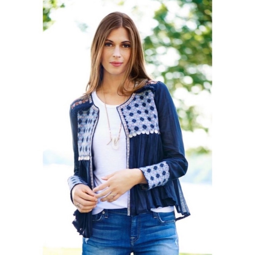 Boho chic, NWT Lovestich Lisbon Embroidered Jacket